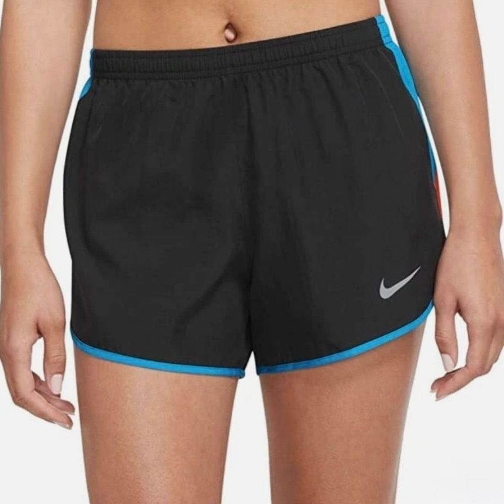 Nike Dri-Fit Running Shorts In Black with Blue and Pink Detail Size M